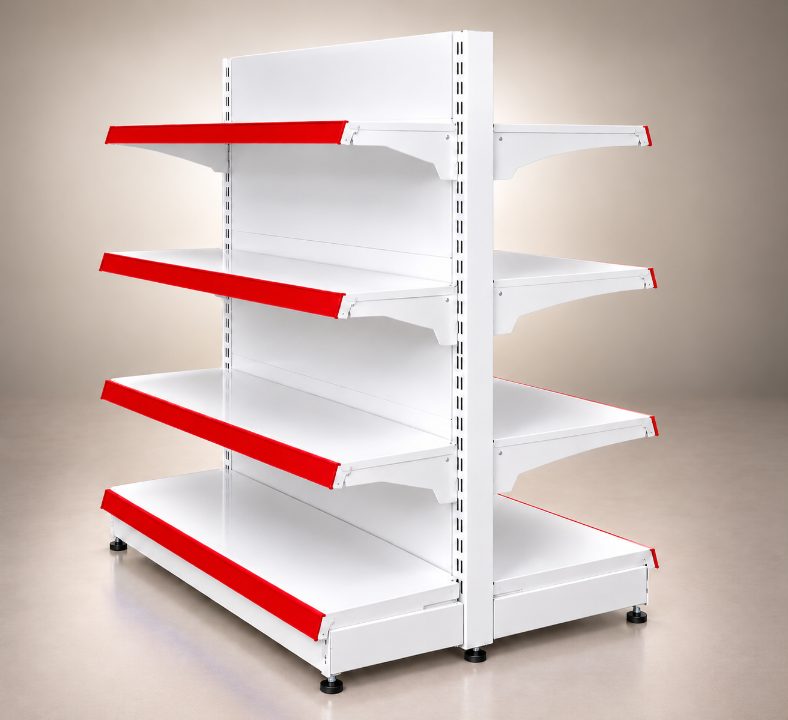 Gondola Center Rack - Double Sided | Red alternate view