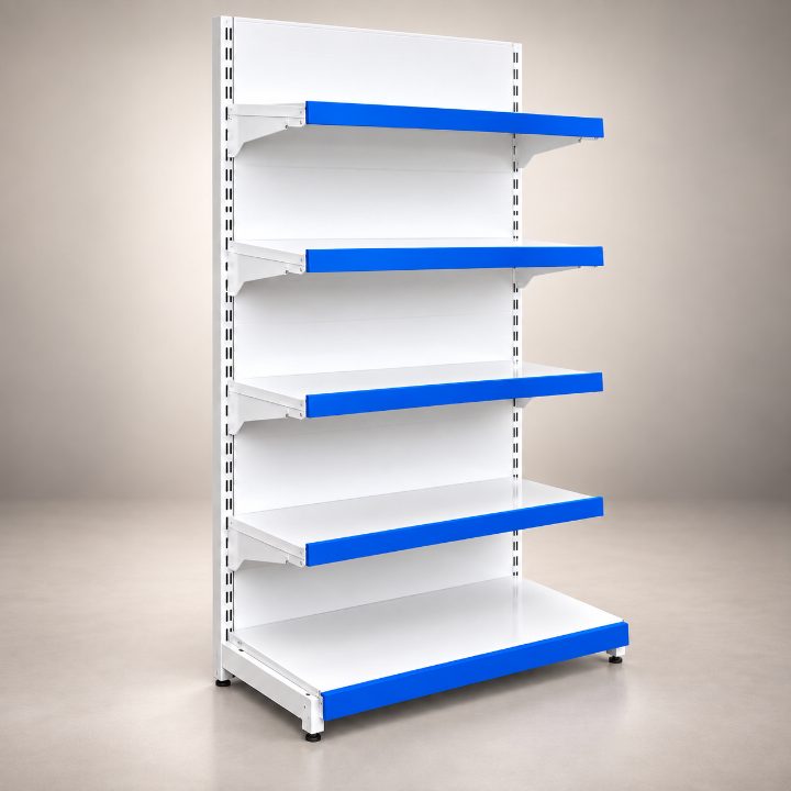 Display Rack (With Back Panel) - 5 Shelf | Blue