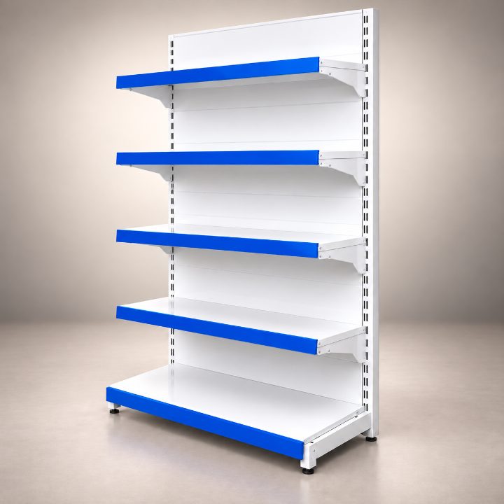 Display Rack (With Back Panel) - 5 Shelf | Blue alternate view