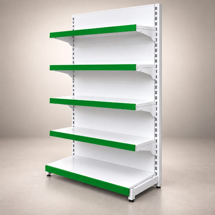 Display Rack (With Back Panel) - 5 Shelf | Green alternate view