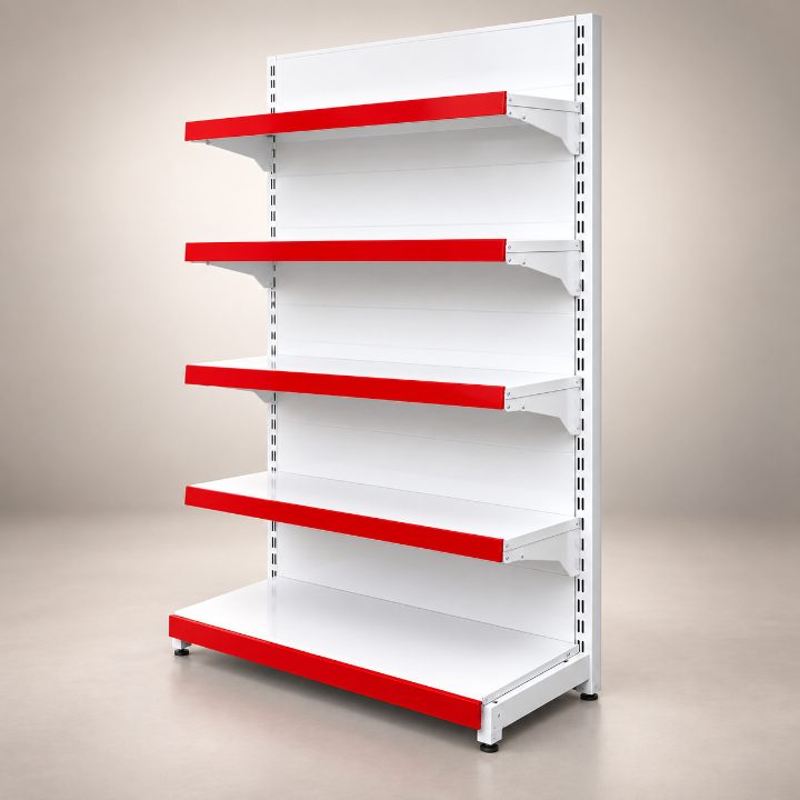 Display Rack (With Back Panel) - 5 Shelf | Red alternate view